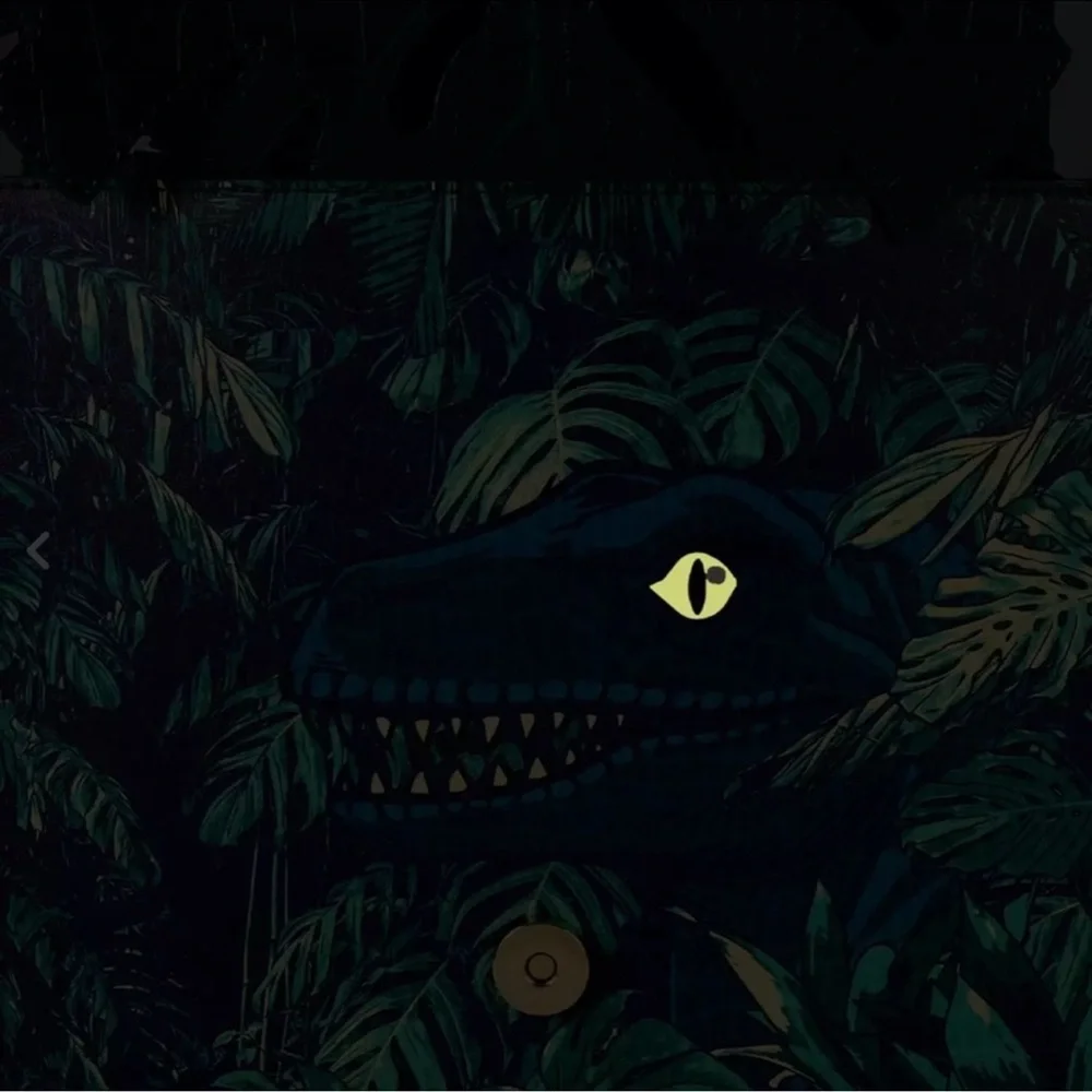 Loungefly Jurassic World Velociraptor Palm Frond Glow-in-the-Dark Crossbody Bag - Picture 4 of 5